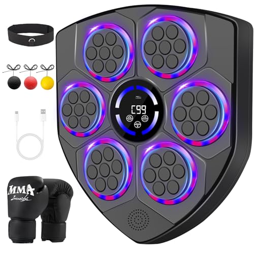 Purple Wall-Mounted Music Boxing Machine with Gloves & Accessories