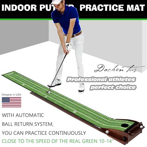 Dachenus Indoor Golf Putting Green Mat - Dark Green, Practice & Training
