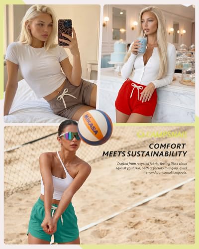 Women's High Waisted Athletic Shorts - Black Workout Casual Lounge Shorts