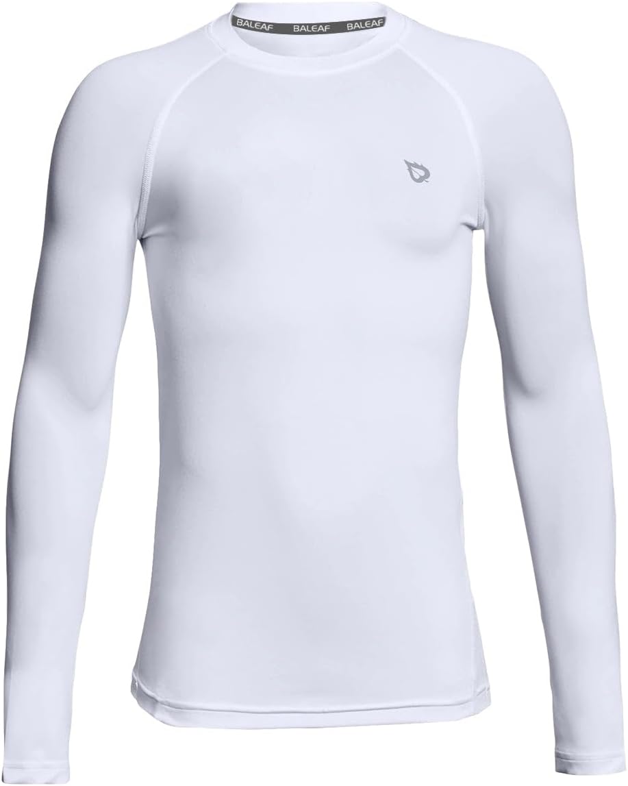 Baleaf Boys Compression Shirt - Long Sleeve Youth Baselayer for Football & Baseball | Quick Dry Cold Gear