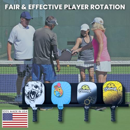 Pickleball Paddle Rack - Holds 4 or 8 Paddles, Heavy-Duty Steel with Weatherproof Coating - Variation 1