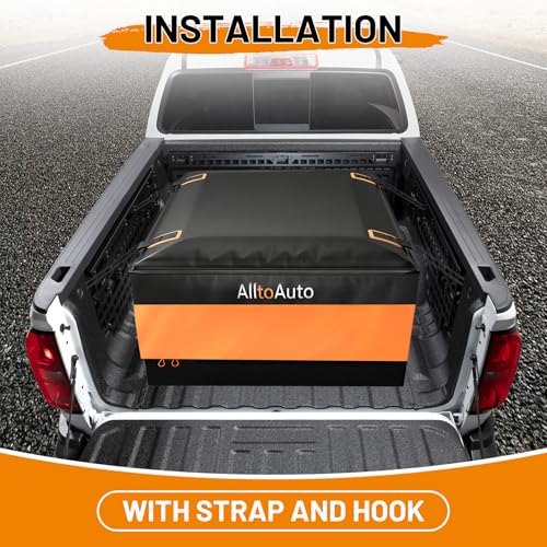 AlltoAuto 26 CuFt Waterproof Truck Bed Cargo Bag Orange/Black Heavy Duty PVC