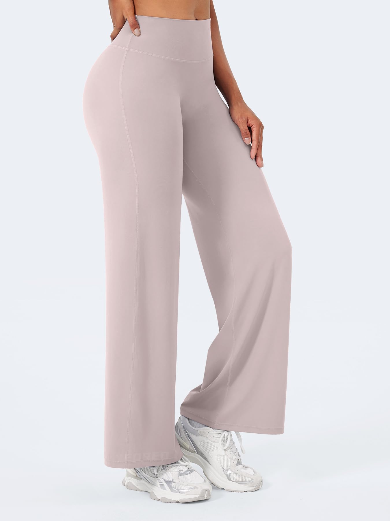 YEOREO Workout Leggings Womens No Front Seam Straight Leggings 29" High Waist Buttery Eddiy Gym Yoga Pants Dusty Pink S