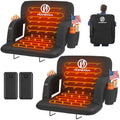 Heated Stadium Seats with Power Bank - Black 25 Inch Dual Control