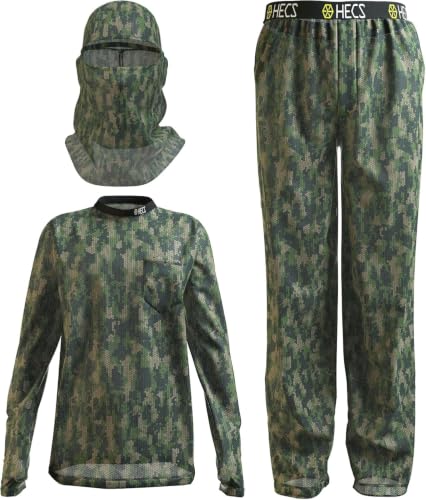 HECS Lightweight Deer Hunting Camo Suit Set - Everywhere Green, Large