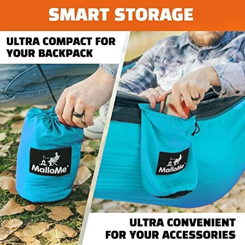 MalloMe Camping Hammock - Portable Outdoor Hammock for Adults & Kids | Heavy-Duty Double & Single Options