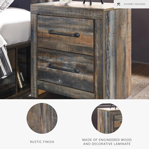 Rustic Brown Nightstand with USB-C Charging - Drystan Signature Design Ashley