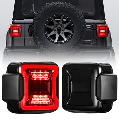 Allinoneparts Smoked Lens LED Tail Lights for Jeep Wrangler JL 2018-2026 Pair