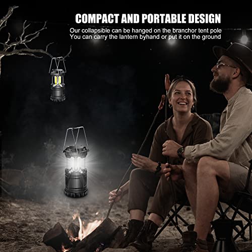 4 Pack LED Camping Lanterns - Waterproof Battery-Powered Emergency Lights