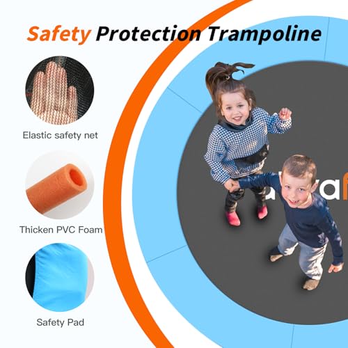 ATIVAFIT 5 FT Rebounder Trampoline for Kids Indoor Outdoor Blue-Orange