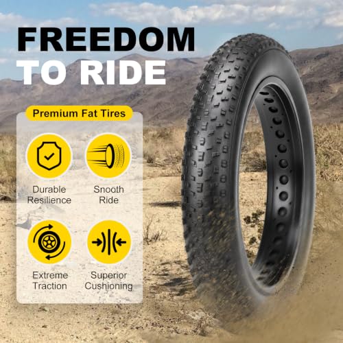 20x4.0 Inch Fat Bike Tire - Foldable Replacement for E-Bike & MTB, Off-Road