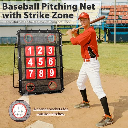 Baseball Pitching Net with Strike Zone - Training Target for All Ages