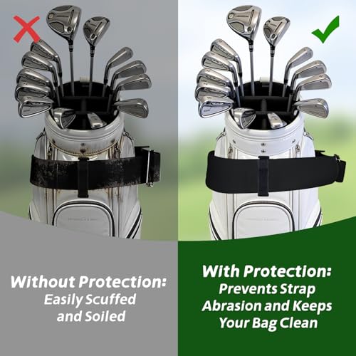 20.5 Inch Golf Cart Strap Sleeve Protects Golf Bag from Wear Dirt - Black