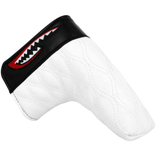 PINMEI Golf Head Cover for Mallet Heel Shaft Putter and Blade Putter Cover Shark Synthetic Leather Magnetic Closure Putter Headcover