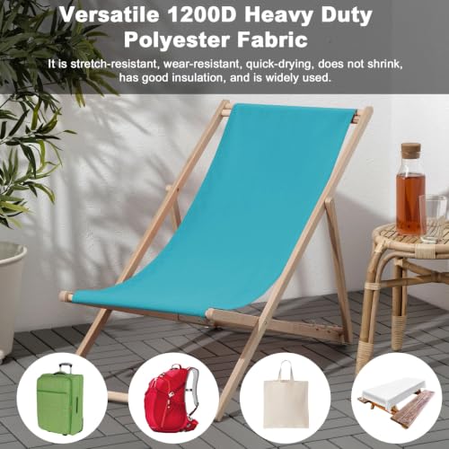 Waterproof Canvas Fabric by The Yard 1200D Upholstery Material 58x180in Teal Pre Cut 5 Yards