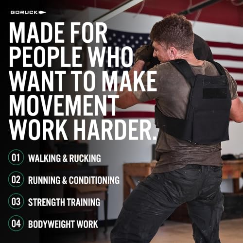 Weighted Rucking Vest for Men and Women - Adjustable, 14-20 lbs L/XL