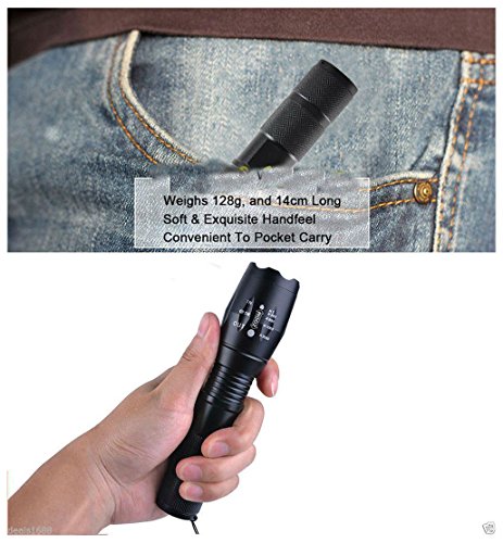 10000 Lumens Tactical LED Flashlight with Zoomable Focusing System