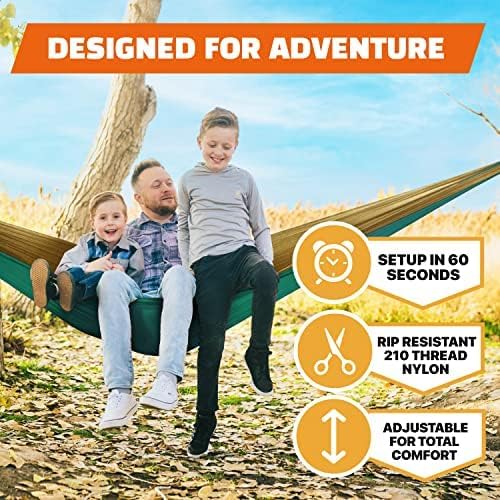 MalloMe Camping Hammock - Portable Outdoor Hammock for Adults & Kids | Heavy-Duty Double & Single Options