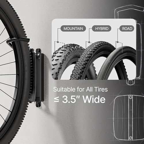 PEGZONE 4 Pack Bike Wall Mount Garage Storage Holds 77lbs Swivel Indoor Bike Racks