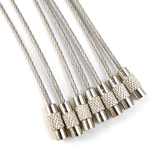 50PCS Stainless Steel Keychain Rings Heavy Duty Luggage Tags Cable Loops