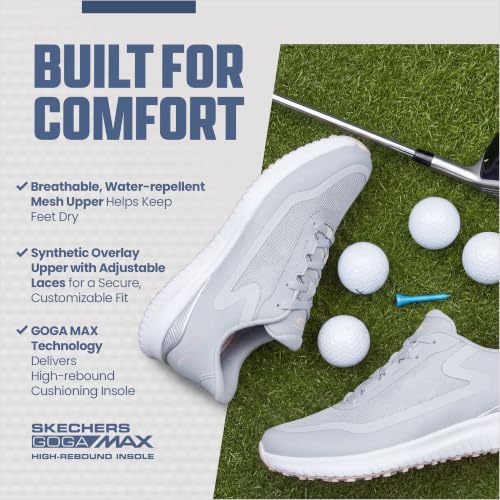 Skechers Women's Flight Slip-Ins Golf Shoes 8.5 Wide Grey Water-Resistant