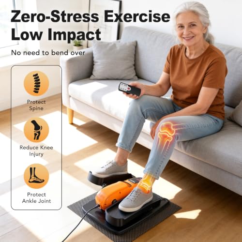 Under Desk Elliptical Leg Exerciser for Seniors - Orange