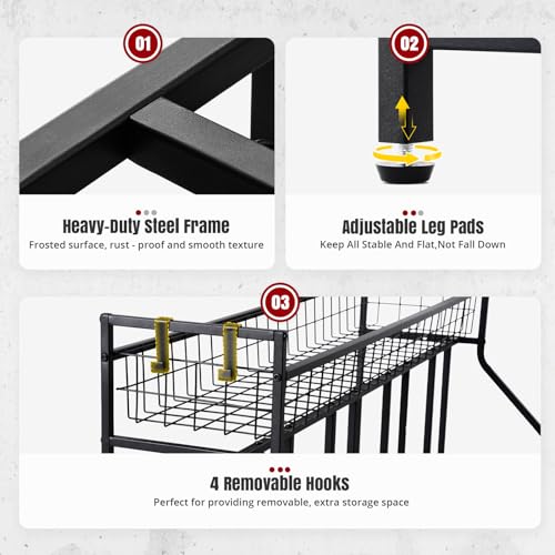 4 Bike Floor Stand Rack for Garage Indoor & Outdoor Bicycle Storage