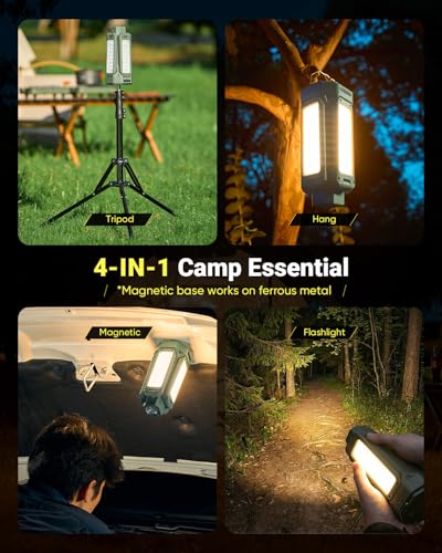 SakerNeo 20000mAh Rechargeable Camping Light with Stand - Green