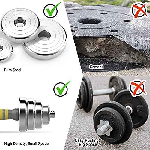 PHOEROS Adjustable Dumbbell Set 44 lbs - 3-in-1 Steel Dumbbells & Barbell for Home Gym