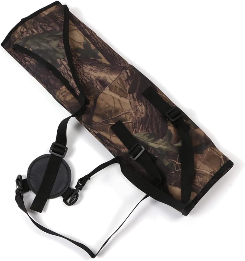 TOPARCHERY Archery Quiver - Durable Canvas Arrow Holder with Front Pockets for Target Shooting