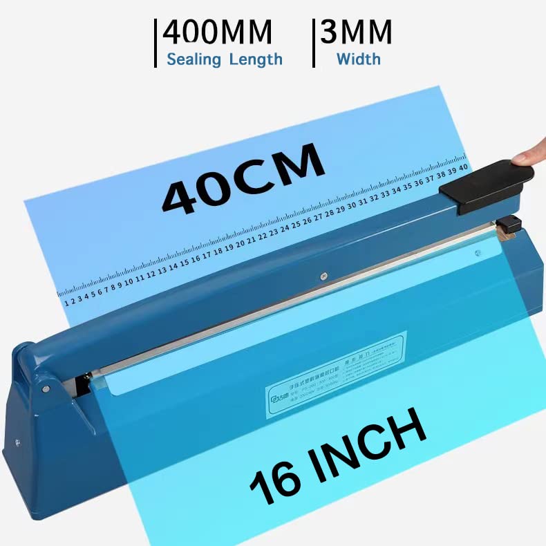 16 Inch Manual Impulse Heat Sealer for Plastic Bags Food Storage