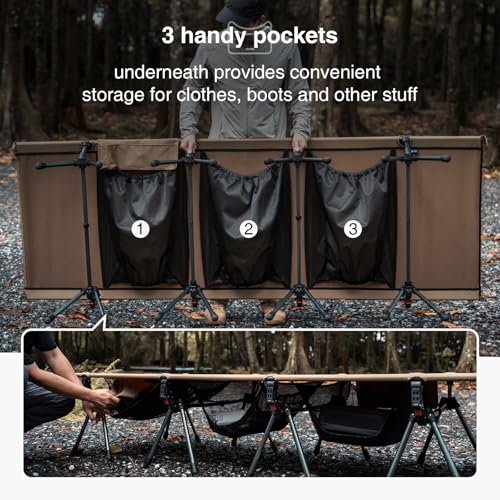 Extra Large Camping Cot with Extending Legs - Coyote Brown