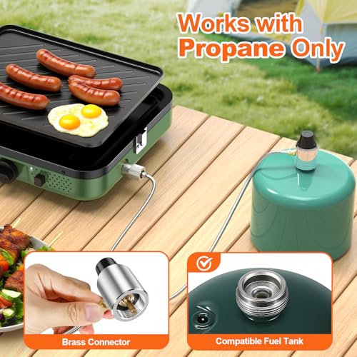 Portable 2-Burner Propane Camping Stove with Carry Bag, Adjustable Burners & Piezo Ignition