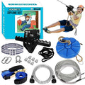 Kids & Adults 100ft Zip Line Kit - Supports Up to 380Lbs with Removable Trolley