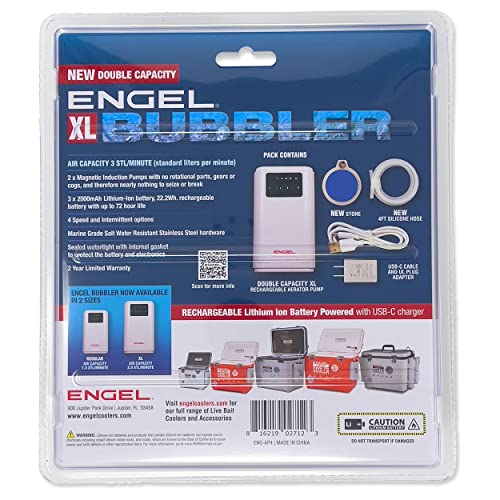 ULTRA Quiet Lithium-Ion USB Bait Aerator Pump & Bubbler - White XL