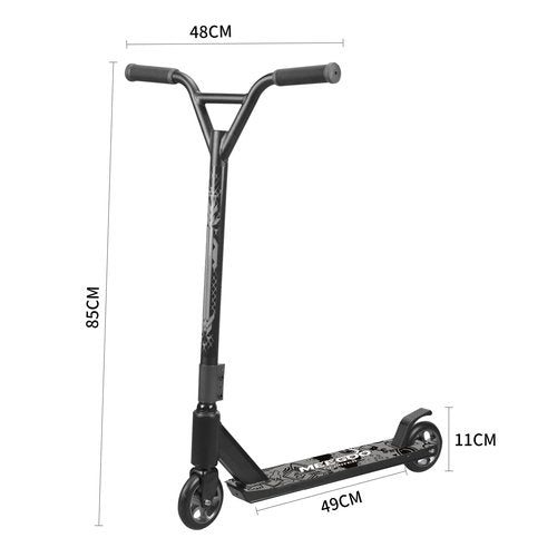 MEE GOO Pro Freestyle Scooter - Lightweight Aluminum Deck, 110mm Wheels ABEC-10 Bearings, Supports 220 lbs, for Skate Park Tricks BeginnersTeens&Adults(Grey-NEW)
