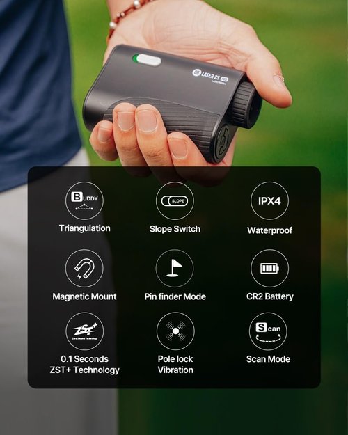 GOLFBUDDY 2S PRO Golf Range Finder - 1093 Yards, Slope Measurement, Magnetic Mount & Pin Finder