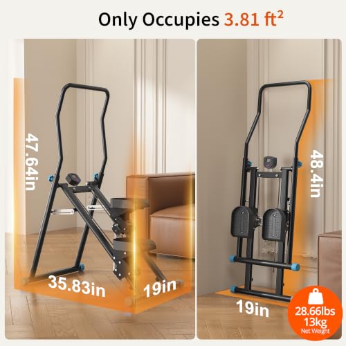 MOMODA Vertical Climber Stair Stepper for Home Workout - Blue