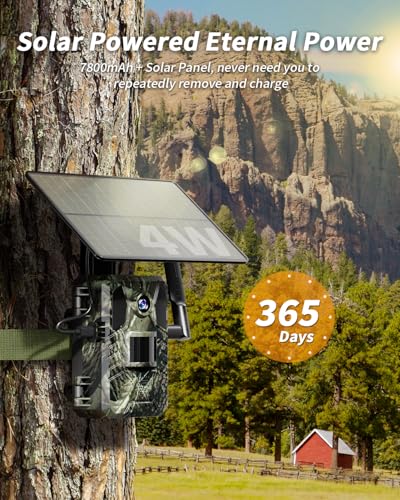 Loatos 2-Pack Cellular Trail Camera with 2K HD Live Streaming, Night Vision, Solar Power, Waterproof IP66