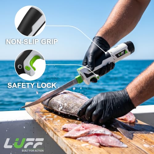 LUFF 12V Electric Fillet Knife, 8" & 10" Reciprocating Blades