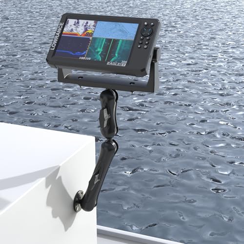 Koroao Aluminum Fish Finder Mount with 1.5" C Ball & 14.5" Arm for Marine Electronics