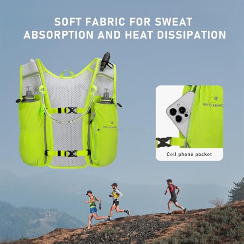 Yellow Hydration Running Vest with 1.5L Water Bladder - Breathable & Adjustable