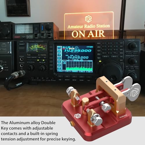 Putikeeg Red Aluminum Morse Code Key with Square Base for Radio Enthusiasts