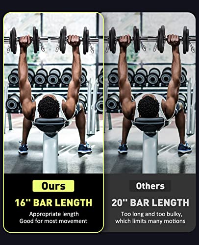 16-Inch Olympic Dumbbell Handles Set with Spring Collars for Weightlifting