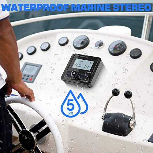 VOXXBASS Waterproof Marine Bluetooth Stereo Receiver for Boat & UTV