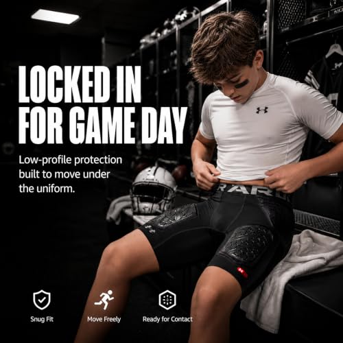Under Armour Gameday Pro Youth Football Girdle Black Large Padded Compression Shorts