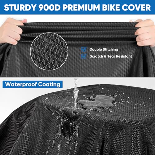 XL Bicycle Cover for 2 Bikes Waterproof Heavy Duty Outdoor Rain Windproof