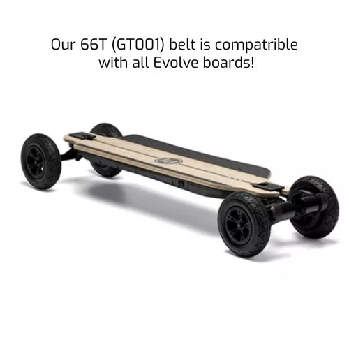 Evolve Electric Skateboard Belts 66T GT001 (2 Belts) for GTR Hadean All Terrain AT