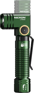 NICRON L74 Mini Flashlight - 400 Lumens, 90° Adjustable, IP65 Waterproof, Rechargeable EDC Light | Green