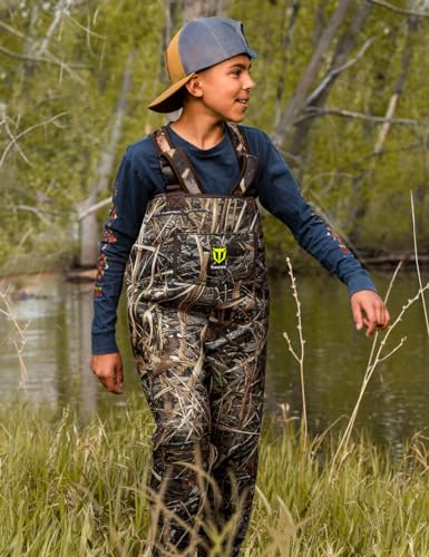 Kids Waterproof Insulated Neoprene Chest Waders for Hunting & Outdoor Adventures - Big Kid 8/9, Camouflage